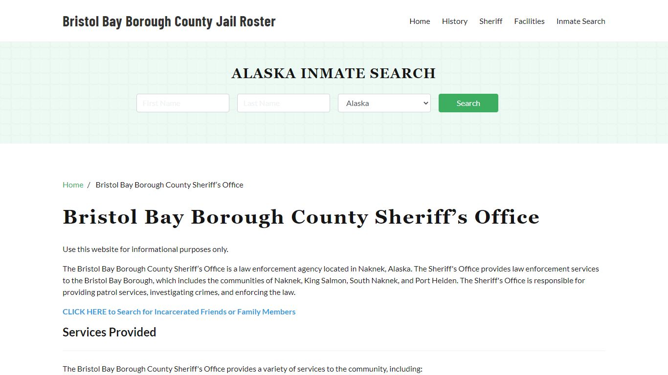 Bristol Bay Borough County Sheriff Office, AK, Arrest Warrants Search